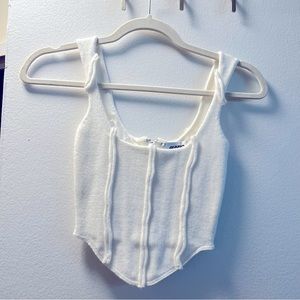 NWOT Danielle Guizio Knitted Corset Small - Cream / White
